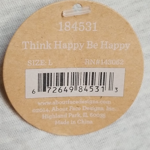 Think Happy Be Happy Curvy V-neck T-shirt - Picture 3 of 6